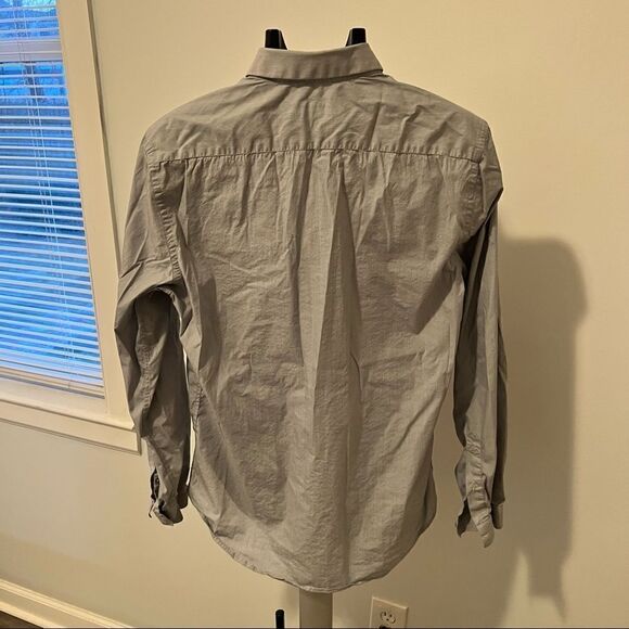 Zara Mens Large Long Sleeve Button Up Dress Shirt Gray Color Slim Fit - Picture 2 of 5